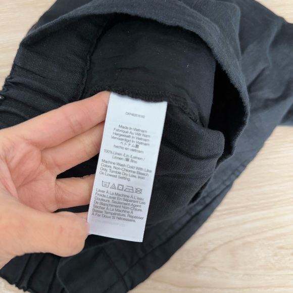 Madewell Large NEW Clean Pull-On Shorts Linen Black Classic Vacation Resort - Picture 5 of 7